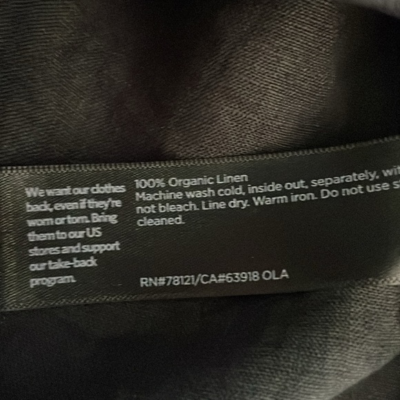 Eileen Fisher Black Bateau Neck 100% Linen Tunic Top. Size Medium. - Picture 11 of 12